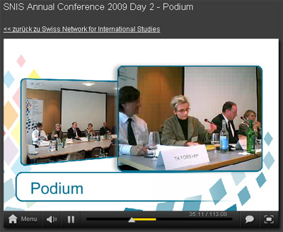 Video of the podium discussion, SNIS Conference, 16 October 2009