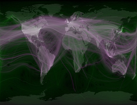 Visualization of people moving in the world