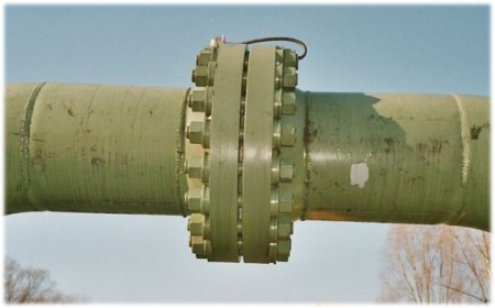 Close-up of a pipeline