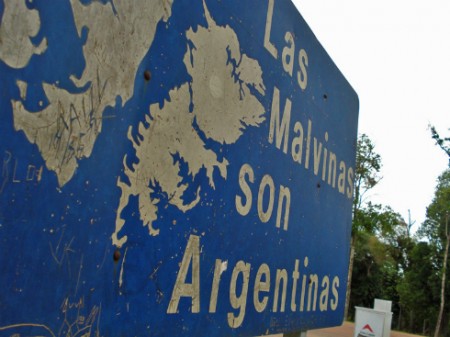 A sign in Argentina reads: 'The Falklands are Argentinian.'